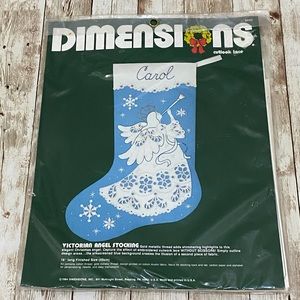 Vintage 1984 Dimensions Cutlook Lace Victorian Angel Stocking